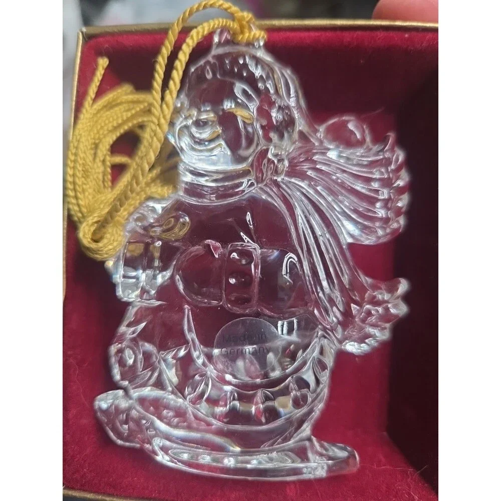 Gorham Lead Crystal Snowman Ornament Germany Vintage 3.5” w/ Tassel NIB